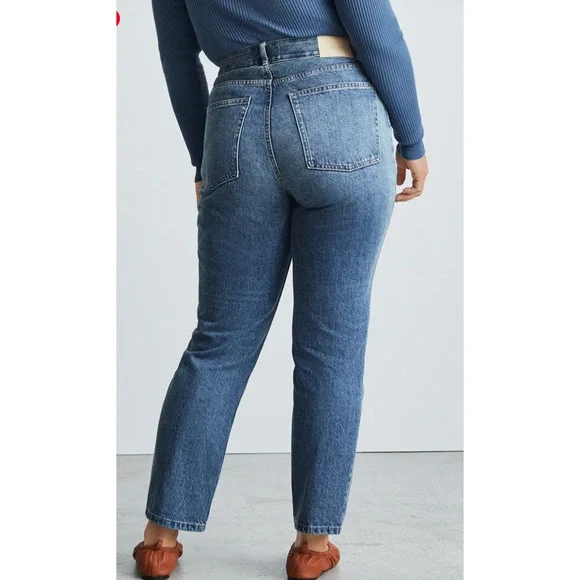 Everlane 90's The Cheeky Straight Medium Blue Button Fly Jeans 30 - Picture 3 of 13
